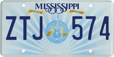 MS license plate ZTJ574