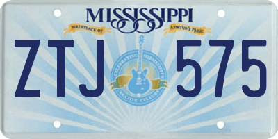 MS license plate ZTJ575