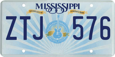 MS license plate ZTJ576