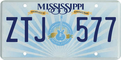 MS license plate ZTJ577