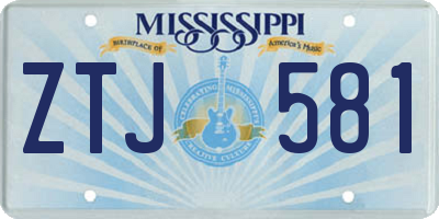 MS license plate ZTJ581