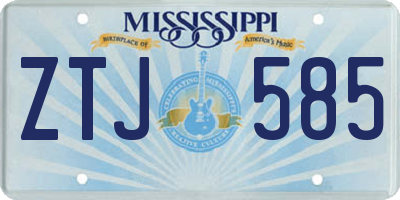 MS license plate ZTJ585