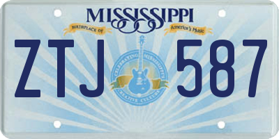 MS license plate ZTJ587