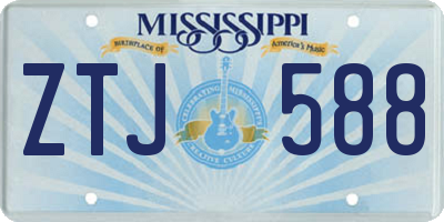 MS license plate ZTJ588