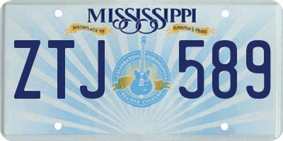 MS license plate ZTJ589