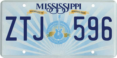 MS license plate ZTJ596