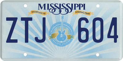 MS license plate ZTJ604