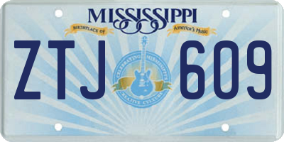 MS license plate ZTJ609