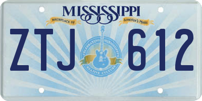 MS license plate ZTJ612