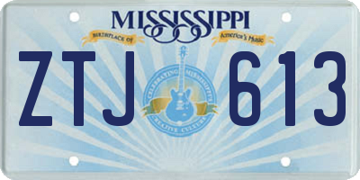 MS license plate ZTJ613