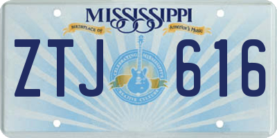 MS license plate ZTJ616