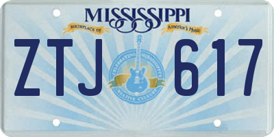 MS license plate ZTJ617