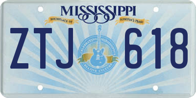 MS license plate ZTJ618