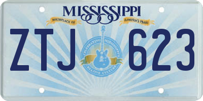 MS license plate ZTJ623