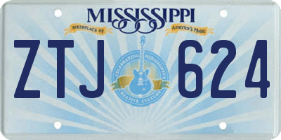 MS license plate ZTJ624