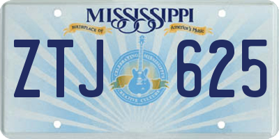 MS license plate ZTJ625