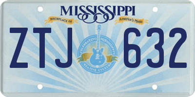 MS license plate ZTJ632