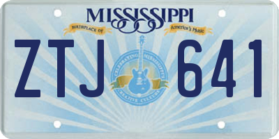 MS license plate ZTJ641