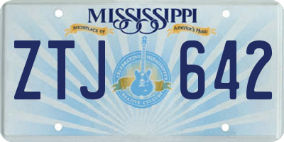 MS license plate ZTJ642