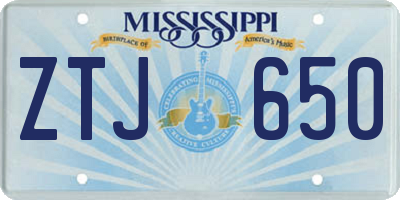 MS license plate ZTJ650