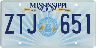 MS license plate ZTJ651