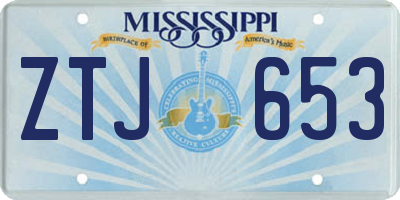 MS license plate ZTJ653