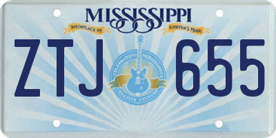 MS license plate ZTJ655