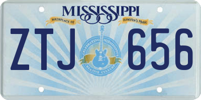 MS license plate ZTJ656