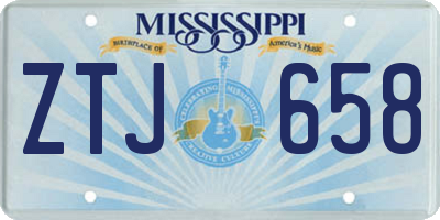 MS license plate ZTJ658