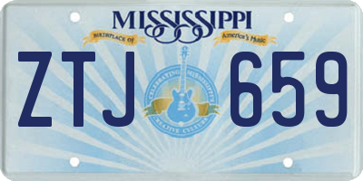 MS license plate ZTJ659