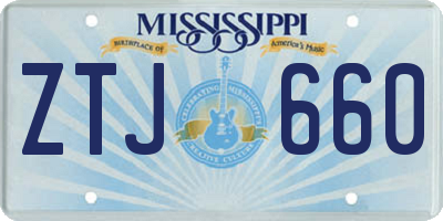 MS license plate ZTJ660