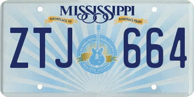 MS license plate ZTJ664