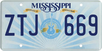 MS license plate ZTJ669