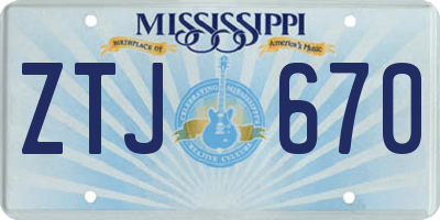MS license plate ZTJ670