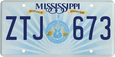 MS license plate ZTJ673