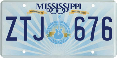 MS license plate ZTJ676
