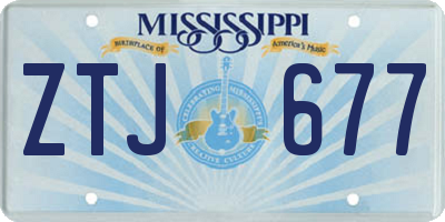 MS license plate ZTJ677