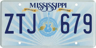 MS license plate ZTJ679