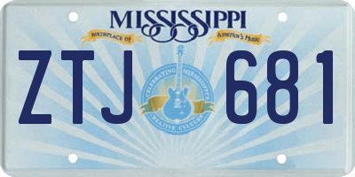 MS license plate ZTJ681