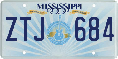 MS license plate ZTJ684