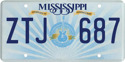 MS license plate ZTJ687
