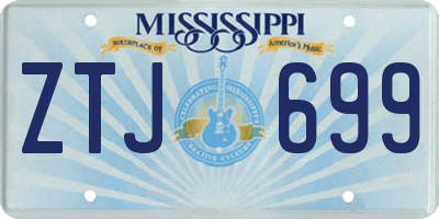 MS license plate ZTJ699