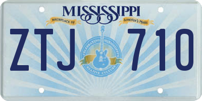 MS license plate ZTJ710
