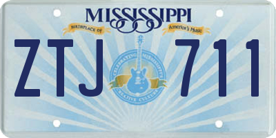 MS license plate ZTJ711