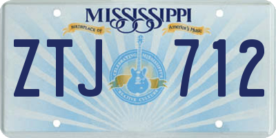 MS license plate ZTJ712