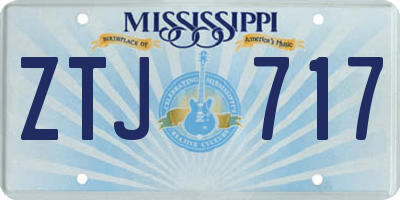 MS license plate ZTJ717