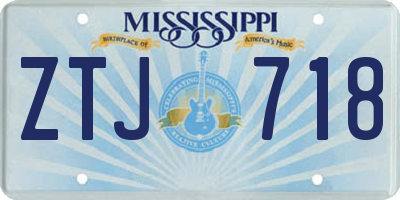 MS license plate ZTJ718