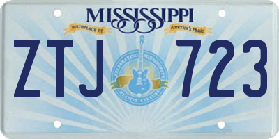 MS license plate ZTJ723