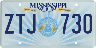 MS license plate ZTJ730