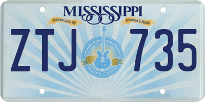 MS license plate ZTJ735